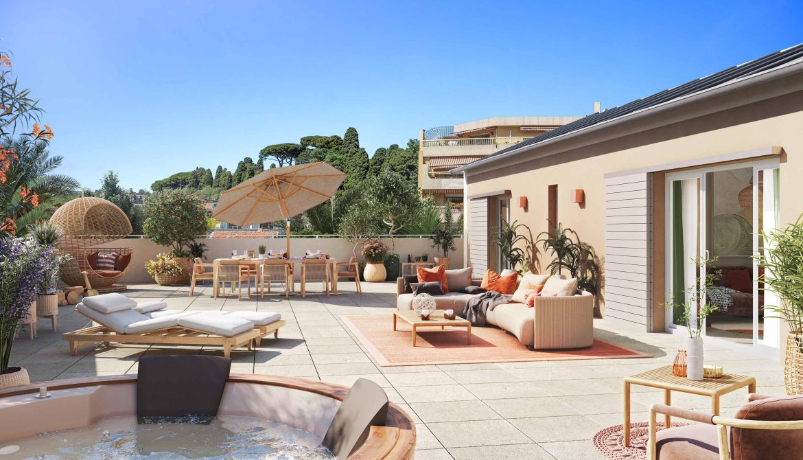 Non-contractual visual of the exceptional private rooftop terrace
