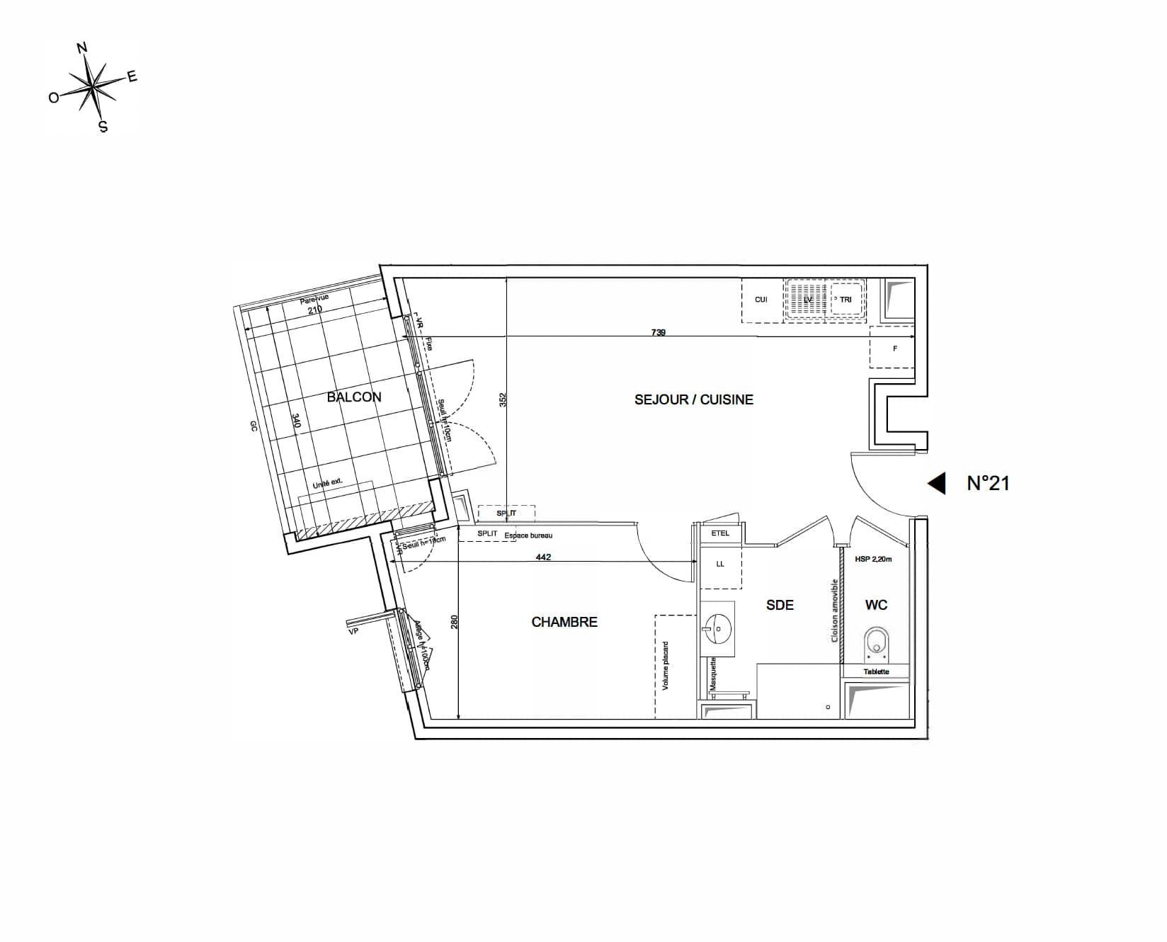 Original floor plan for Villa Arteo lot 21 in Nice