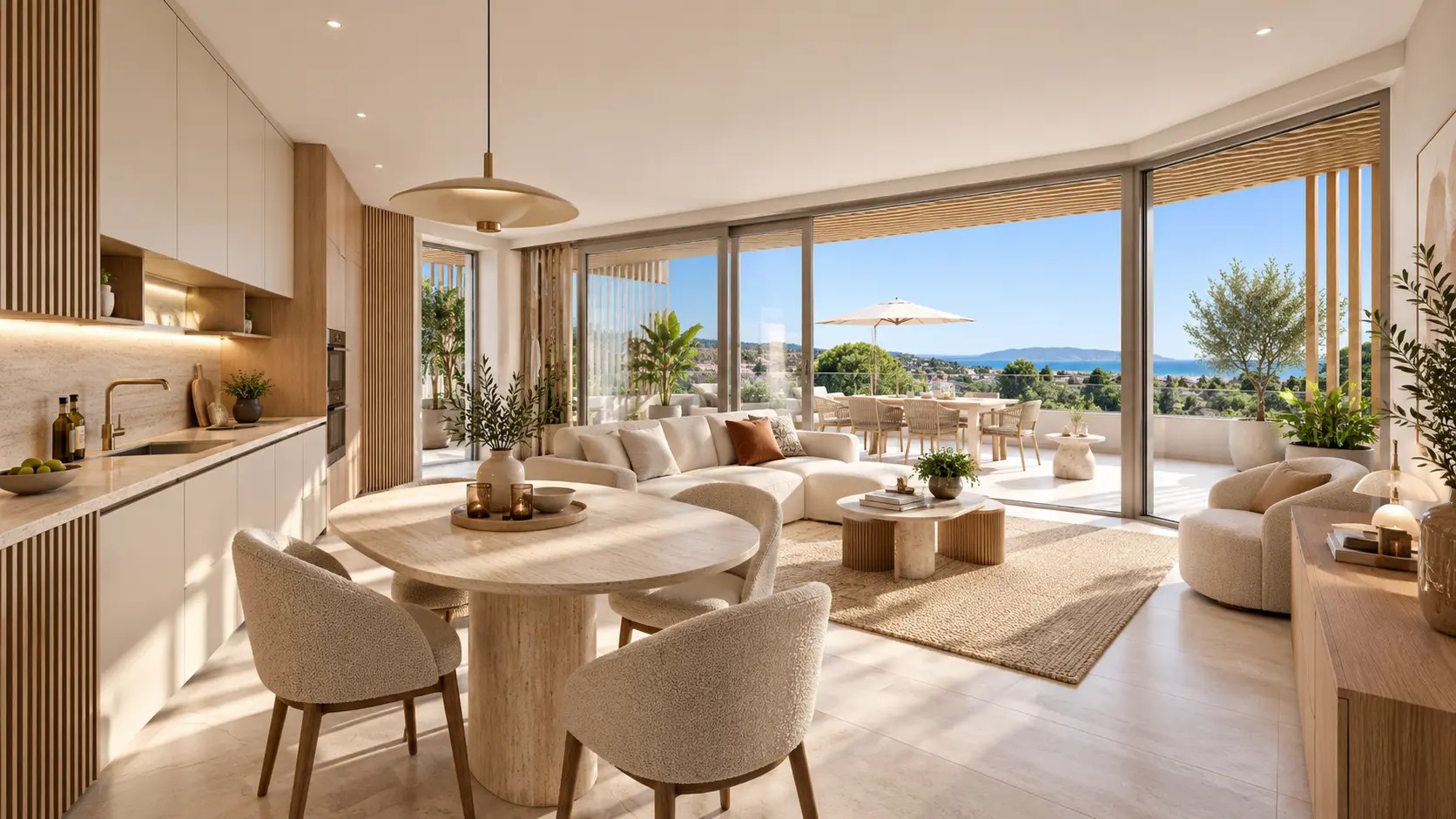 Presentation visual of a Villa Lucet living room interior