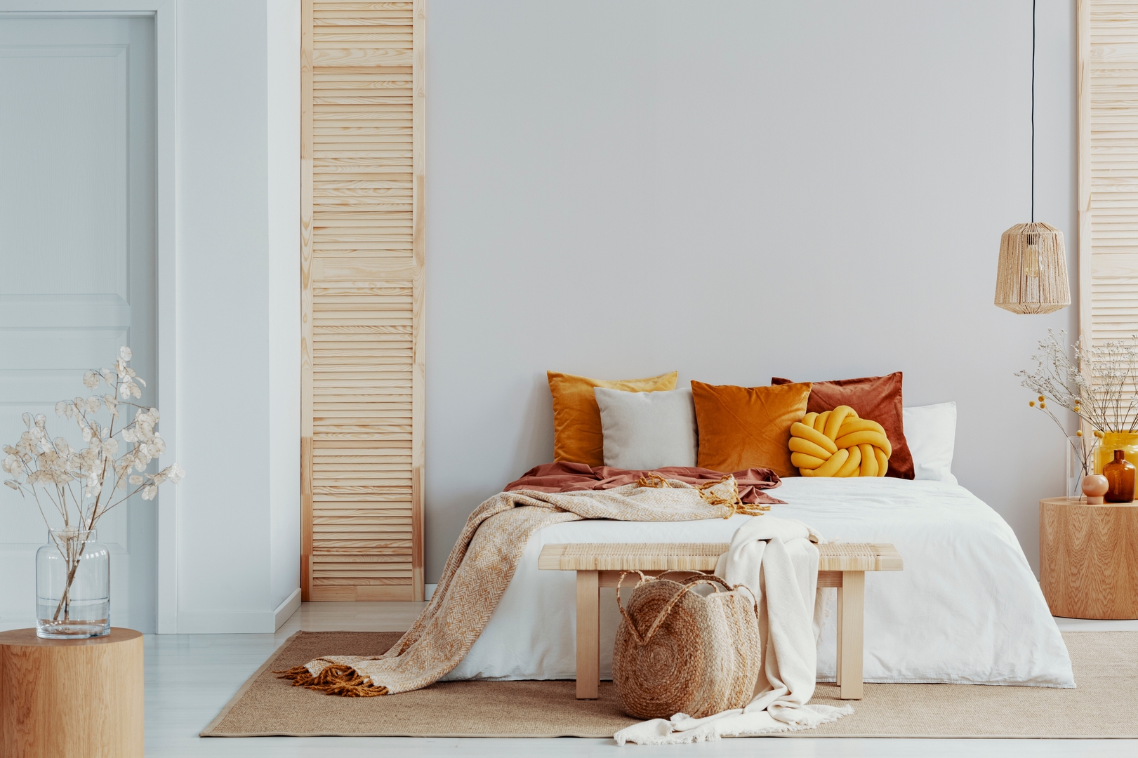 Illustrative bedroom styling supplied with Domaine Soléa marketing materials — Illustration non contractuelle
